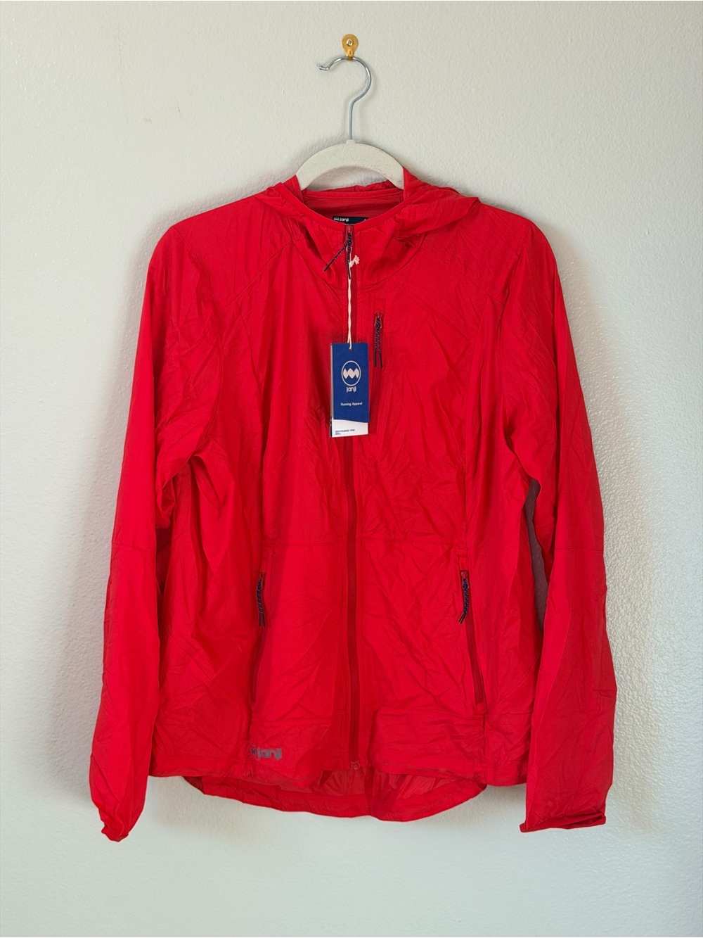 Janji Women's Red Zephyrunner Hooded Full Zip Jacket